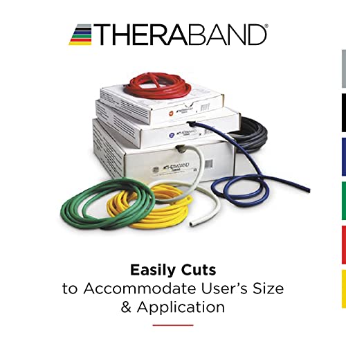 THERABAND Resistance Tubing with Handles, Black, Special Heavy Level, 50" Latex Stretch Resistance Bands for Exercise, Professional Workout Bands for Upper & Lower Body, Color-Coded Levels - color: Black - Special Heavy
