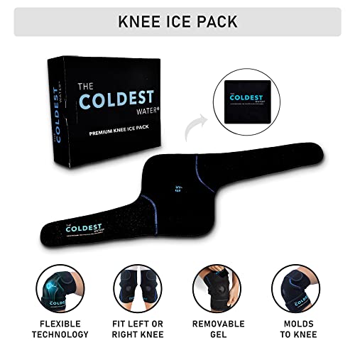 Coldest Knee Ice Pack Wrap, Hot and Cold Therapy - Reusable Compression for Meniscus Tear, Injury Recovery, Sprains, Swelling, Ice Packs After Surgery, Rheumatoid Arthritis, ICY Cold Brace - 2 Pack - size: 2 Count (Pack of 1)