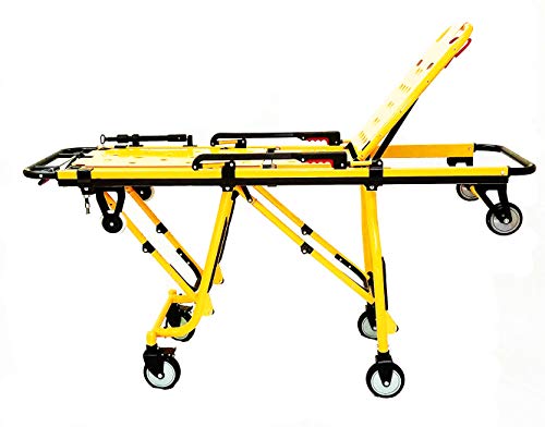 MS3C-200S Professional Ambulance Stretcher, IV Pole, One Man Vehicle Loading, Collapsable Side Rail, Weight Capacity 350 lbs