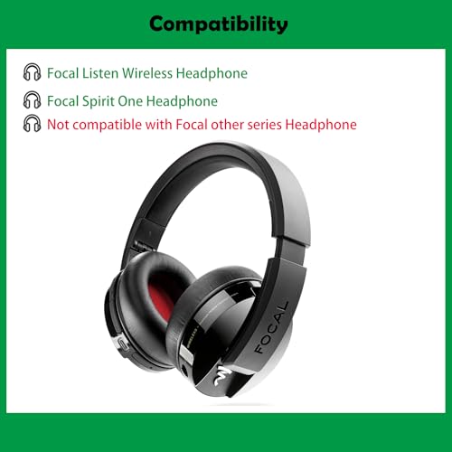 Premium Headphone Replacement Ear Pads Cushions Headset Earpads Compatible with Focal Listen Wireless/Focal Spirit One Headphone