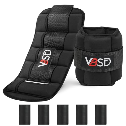 VBSD Adjustable Ankle Weights for Men Women, 2 4 6 8 10 lbs 1 Pair Leg Weight Straps, Weighted Ankle Weight Set with Removable Sandbags for Walking Running Yoga Physical Therapy Gym Home Workout - color: Black, size: 3.5LBx2