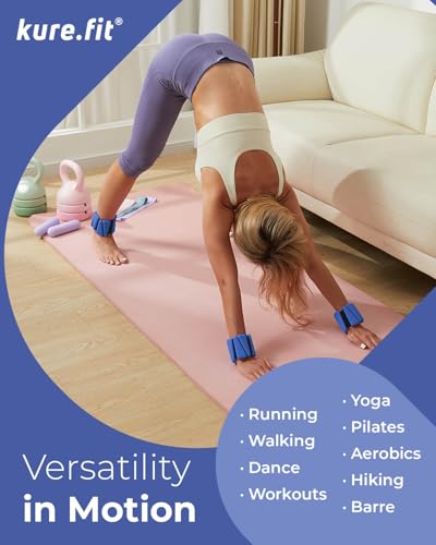 Pilates Weight | Wrist & Ankle Weights for Women | Weighted Bangles | 1LB/ 2LB Each (Set of 2) - color: Blue, size: 1 LB