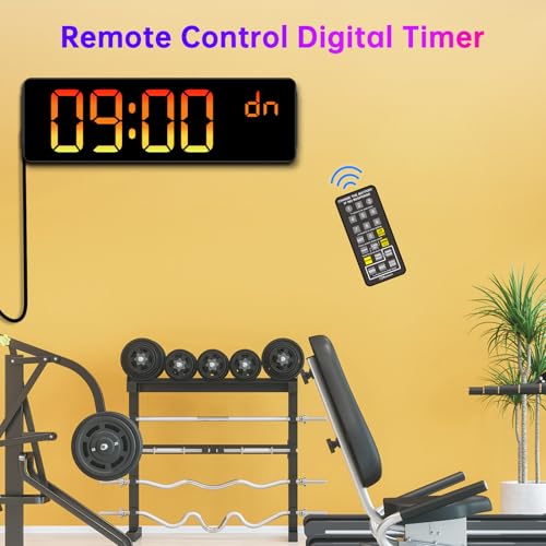 Soobest 14.2 Inch Electric Digital Wall Clock, LED Large Display | Date, Day, Temp, 8-in-1 Color Changing Big Clock for Elderly, Auto DST, Remote Control Timer for Living Room Classroom Gym - color: 14.2” Multicolor