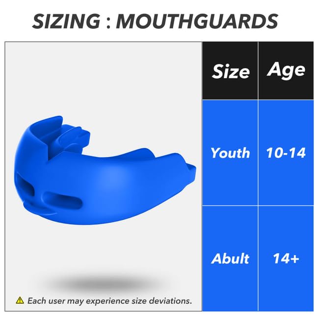 2Pcs Sport Mouth Guard Youth Adult, Mouthguard for Braces, Wrestling Mouthguards for Braces, No Boil Mouth Guard, Helmet Strap, Soft, Football Hockey Boxing,Taekwondo, Jujitsu Rugby - color: Blue