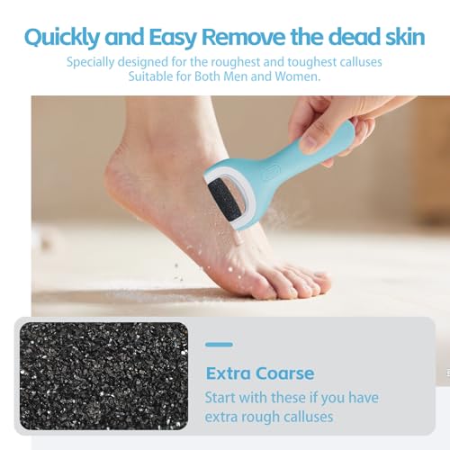 12 Pcs Replacement Rollers Compatible with Dr Scholl's Foot File and Amope Pedi-Perfect Callus Remover Foot File (6 Extra Coarse & 6 Regular Coarse)