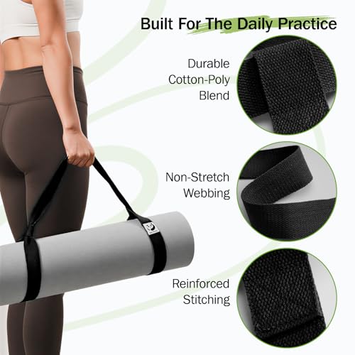 Slim Panda Yoga Mat Straps for Carrying, Adjustable Yoga Mat Carrier Sling Fits All Mats(Mat Not Included) - color: Black, size: 90 inches