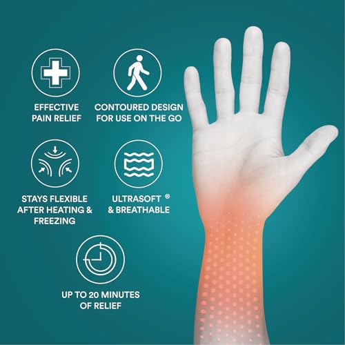 HoMedics Hot and Cold Relief Gel Hand Sleeve, Heat or Ice Therapy for Hand, Wrist, and Thumb, Soft-Touch Stretch Fabric, Contoured Hydrogel Design for Comfort and Relaxation - style: Hand