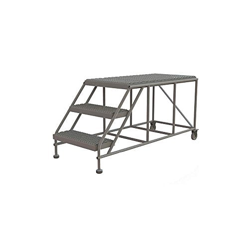 Tri-Arc WLWP032448 3-Step Forward Descent Mobile Steel Work Platform, 24-Inch x 48-Inch Platform - size: 24" x 48", style: 3-Step