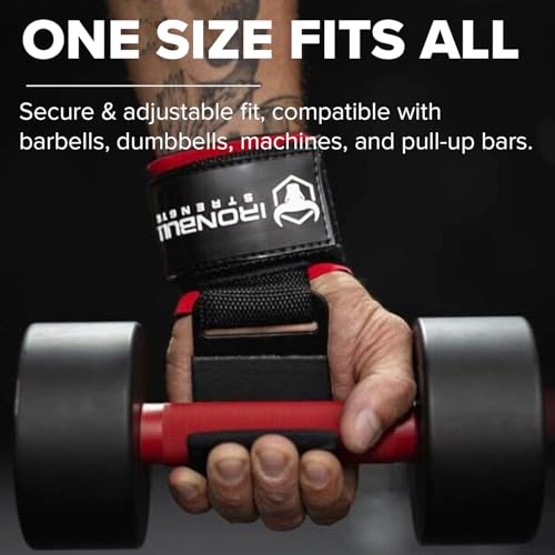 Iron Bull Strength Weight Lifting Steel Hooks (Pair) – Heavy Duty Lifting Wrist Straps - Deadlift Straps for Powerlifting- Thick Padded Workout Hook – Weightlifting Gloves for Heavy Lifting