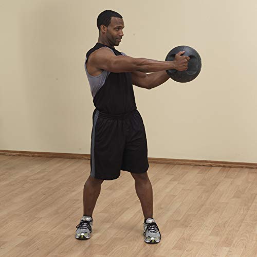 Body-Solid Exercise Medicine Balls, Heavy-Duty Non Slip Rubber Grip with Dual Handles Medicine Ball for Weights Training, Weightlifting & Core Workouts - size: 18 lbs.