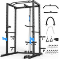 ULTRA FUEGO Power Cage, Multi-Functional Power Rack with J-Hooks, Dip Handles, Landmine Attachment and Optional Cable Pulley System for Home Gym - size: Power Cage with Pulley System