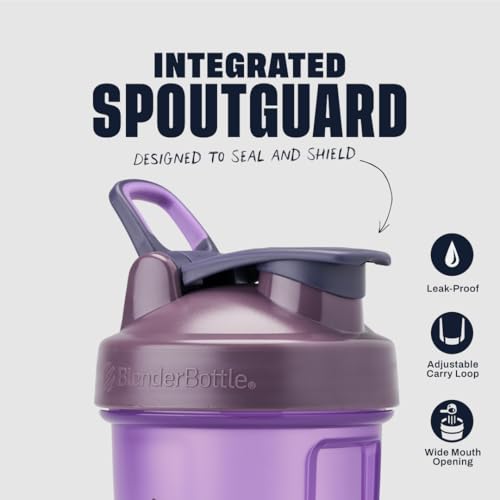 BlenderBottle Classic V2 Shaker Bottle Perfect for Protein Shakes and Pre Workout, 20oz, Full Color Purple - color: Purple, size: 20 Ounces