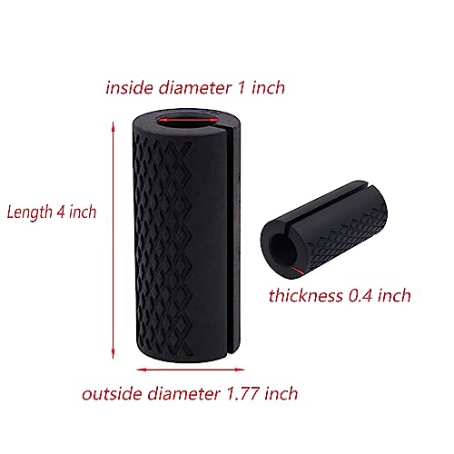 Barbell Grips - Thick Dumbbell Grips Arm Blaster Adapter with High-Density Silicone Rubber, Bar Grips for Weightlifting Muscle Growth Rapidly and Hands Stress Relieve - color: Black