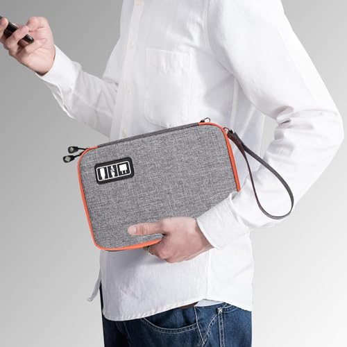 Lcsmaokin Electronics Travel Organizer,Portable Waterproof Electronic Travel Storage Bag for Small Charging Cord Storage,Charger,SD Card etc,for Travel,Business-Blue Black - color: B-Blue-Black, size: Single Layer
