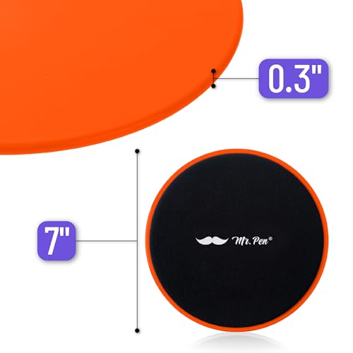 Mr. Pen Core Sliders for Working Out - 2 Pack Dual Sided Workout Sliders Discs - color: Orange