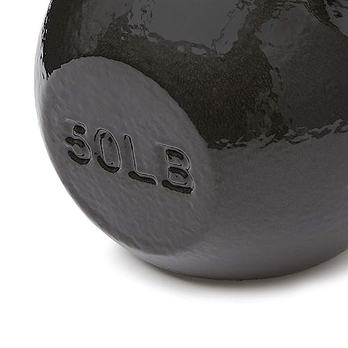 Amazon Basics Cast Iron Kettlebell for Strength Training, Textured Wide Handle, Black