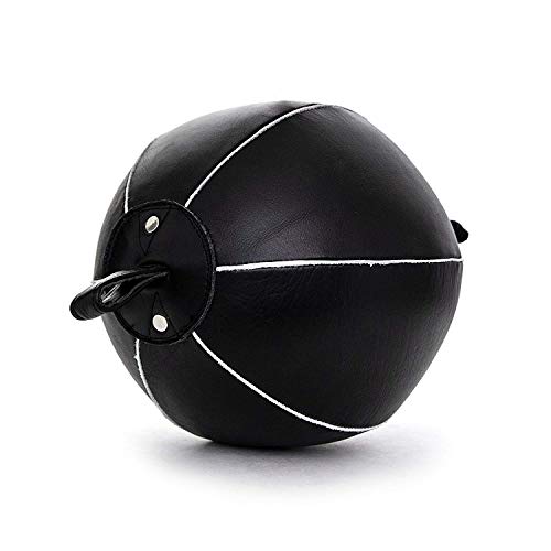 Genuine Leather Double End Boxing Punching Bag - Speed Striking & Dodge Training Ball for MMA, Muay Thai, Boxing, Gym Workout - Includes Cords & Hooks for Easy Setup - size: 7 Inch