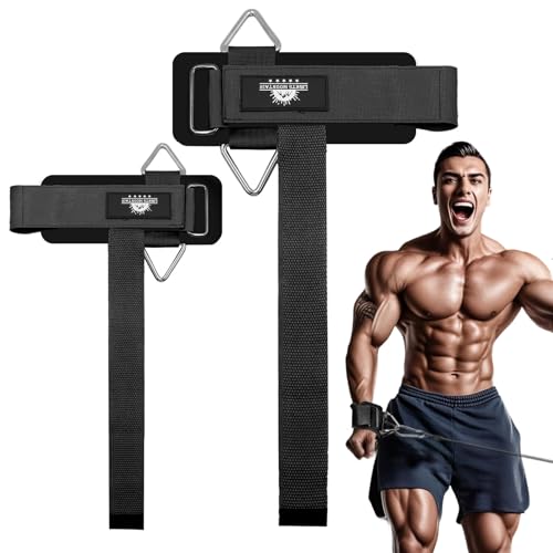 Wrist Cuffs Weight Lifting Straps – Heavy-Duty Cable Machine Attachments & Weightlifting Wrist Support for Lateral Raises, Pull Exercises & Strength Training - color: black, size: size L