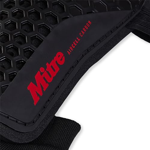Mitre Unisex Soccer Shin Guards - color: Aircell Carbon Black/Red, size: Large