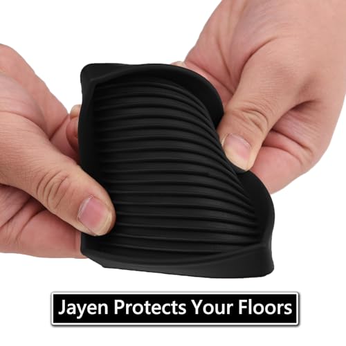 Jayen Non Slip Furniture Caster Cups Coasters Pads for Hardwood Floors, 3x3 | prevent furniture from Sliding, rubber, heavy duty, floor protection, keep furniture in place - size: 4 Pcs Black