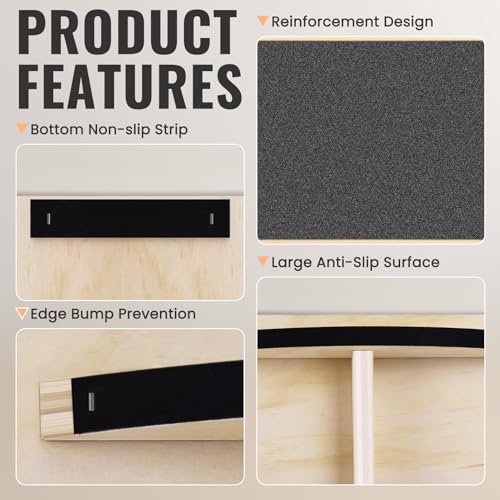 Balance Board Professional Wobble Board for Adults Anti-Slip 350LBS Balance Boards for Physical Therapy Standing Desk Core Strength Wooden Balance Board Rocker Board - color: Balance Board