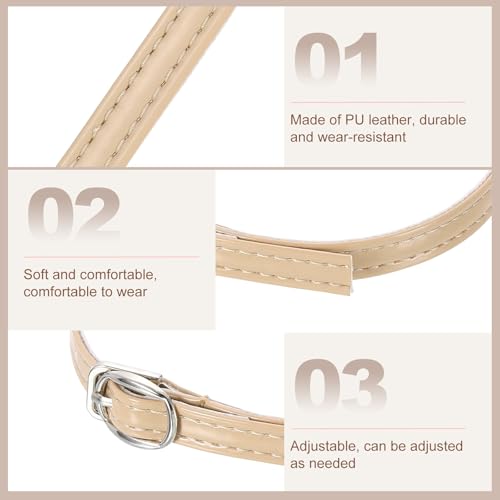 uxcell Replacement Ankle Strap for Heels Detachable Shoe Straps PU Leather Shoe Band - color: Piano Apricot
