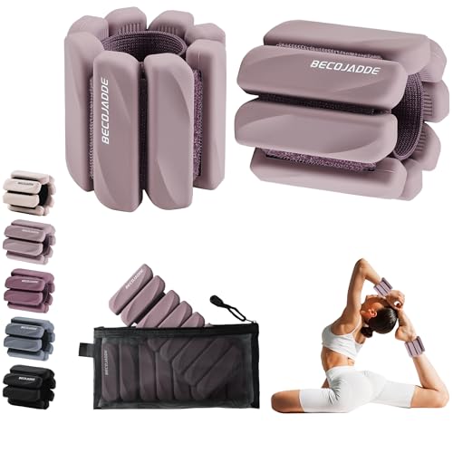 BECOJADDE Ankle Weights Set of 2 (1 lb/2 lb Each) for Women Men Adjustable Wrist Bracelet for Home Gym Weighted Bangles Wristbands Leg Arm Weights for Walking Swimming Running Pilates Yoga Gym - color: Rose Pink, size: 4 Lb Pair (2 Lb Each)