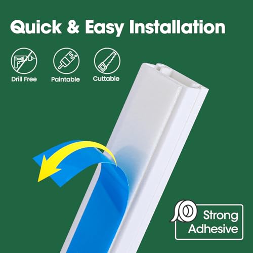 AZEN Cord Hider Kit, 110in Cord Covers for Wires on Wall, Paintable Wire Covers for Cords on Wall, Self-Adhesive Cable Hider Cord Organizer, Wire Hiders, 8X L14in X W0.96in x H0.57in - color: M-8P