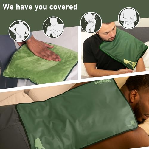 Extra Large Gel Ice Packs for Injuries Reusable - Flexible Gel Ice Packs Reusable, Hip, Shoulder, Back Pain Relief - 14" x 22" - Green - size: Extra Large, style: Green