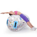 Gemscream Gymnastics Barrel Inflatable Air Roller Mat 40" x 24" Glitter Tumbling Air Barrel Gymnastic Cylinder Tumble Equipment for Back Handspring Trainer Cheerleading Yoga Home Use - color: Glitter Silver
