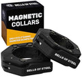 Magnetic Barbell Collars [Bells of Steel] Version 2.0 Premium Weight Bar Clamps, Quick Release Barbell Clips, Olympic Barbell Clamps, High-Strength Nylon Gym Clips, Pair, Black - color: Black V.2