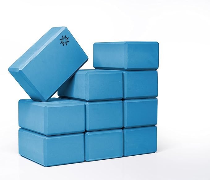 Bulk 4 in Foam Yoga Blocks, 10 Pack - color: Oceanside