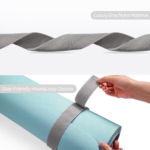 Trilancer Adjustable Yoga Mat Strap With Hook and Loop Closure, Yoga Mat Holder Carrier,and Organizing-Mat Not Included - color: Grey
