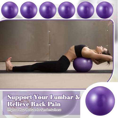 Sotiff 20 Pcs 9 Inch Pilates Ball Bulk Exercise Pilates Ball Mini Yoga Balls Therapy Core for Stability Barre Training Stretching Physical Posture Training Gym Workout with Inflation Tube - color: Purple