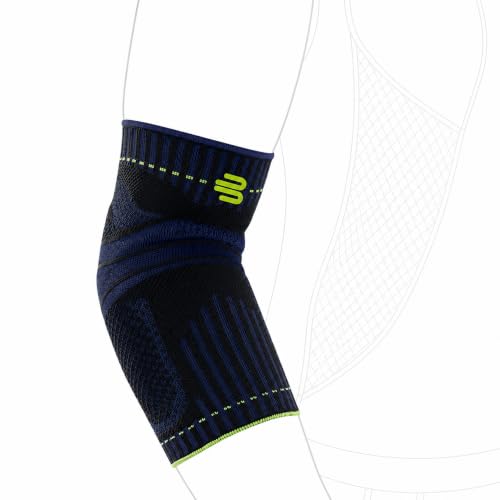 Bauerfeind Sports Elbow Support - Elbow Brace for Pain Relief and Support - Pads for Enhanced Comfort - Targeted Compression - Lightweight & Durable - Black/Navy, X-Small - color: Black/Navy, size: X-Small