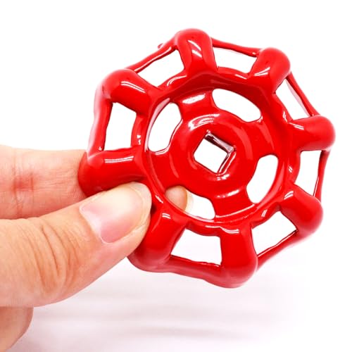 2 Pack Outdoor Faucet Handle, Faucet Handle Replacement, Cast Iron Faucets Round Wheel Handles, Replacement Water Spigot Handles with Screws Spacer 9/32 Inch x 9/32 Inch (7mm x 7mm) - color: Red, size: 7mm x 7mm (2pcs)