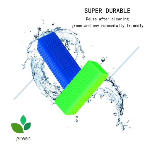 2pcs Pet Dog Cat Hair Remover, Pet Hair Removal Tool, Hollow Cleaner Brush for car，Interior, Furniture, Sofa - color: bluegreen