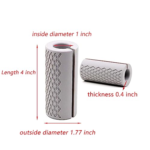 Barbell Grips - Thick Dumbbell Grips Arm Blaster Adapter with High-Density Silicone Rubber, Bar Grips for Weightlifting Muscle Growth Rapidly and Hands Stress Relieve - color: Gray