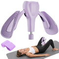 Pelvic Floor Exercise Devices 77 lb Adjustable Kegel Inner Thigh Exerciser and Hip Trainer Workout Equipment for Home Postpartum Recovery Women Men, with Band - color: Purple