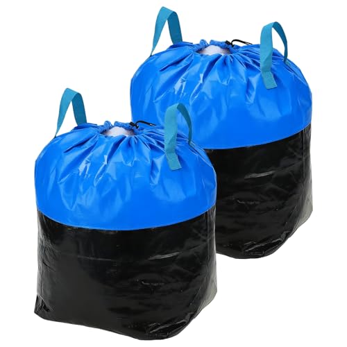 uxcell 2Pcs Extra Large Moving Bags, 15 x 12.6 x 26" Heavy Duty Woven Clothes Storage Totes Waterproof Packing Bags with Elastic Band and Handle for Home Camping Packing Quilts, Blue - color: Blue, size: 15 x 12.6 x 26"