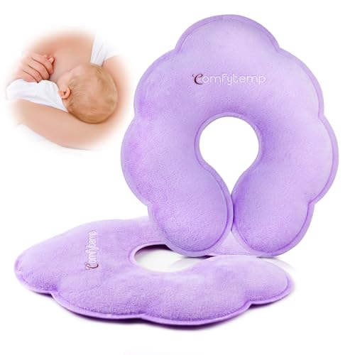Comfytemp Breast Ice Packs, FSA Eligible HSA, Postpartum breastfeeding Essentials, Larger Dual-Sided Hot & Cold Breast Gel Ice Pads, Reusable Breastfeeding Therapy for Pain Relief, New Mom Item, 2Pack - size: 2 Count (Pack of 1)