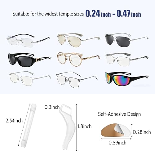 ELETIUO 30 Pcs Eyeglass Grip Set,3-in-1 Anti Slip Silicone Eyeglass Retainers with Nose Pads + Ear Grips+Temple Tips,Comfortable Eyeglass Holder for Glasses,Sunglasses&Reading Glasses,Clear