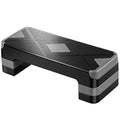 ZENY 26.5 inch Aerobic Step Platform with 4 Step Risers, Height Adjustable Exercise Stepper for Home Gym Workouts, 400 lbs Capacity - color: Grey