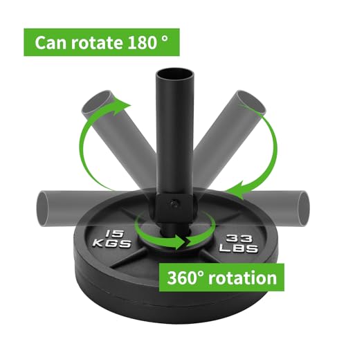 Dual Head and Single Head Landmine Base, 360° Rotating,2 inch - Landmine Base Gym Equipment - T Bar Row Landmine Attachment For Barbell - Home or Small Spaces - T Bar Row Platform for Deadlift Squat Tricep Exercises - color: Black-S