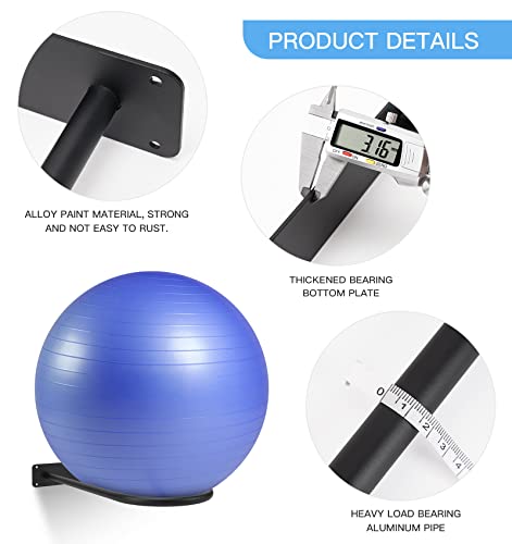 Medicine Ball Rack - Wall Mount Stability Ball Storage Rack(2 Black) - color: 2 Black