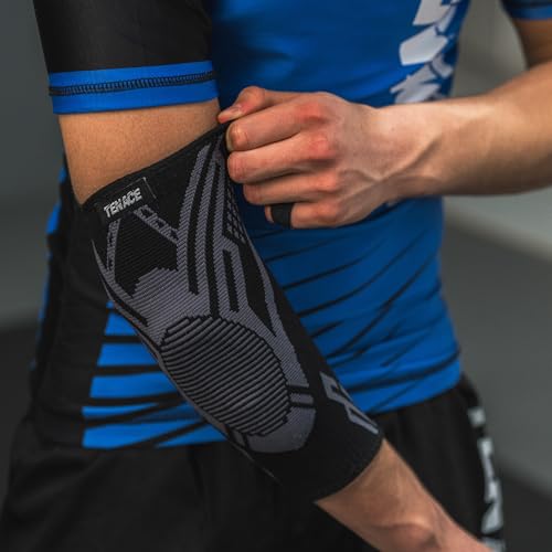 Tenace Jiu Jitsu Elbow Brace, Grappling - Compression Elbow Protection and Padded MMA, BJJ, Muay Thai, Judo - High Durability and Performance Unisex - size: X-Large