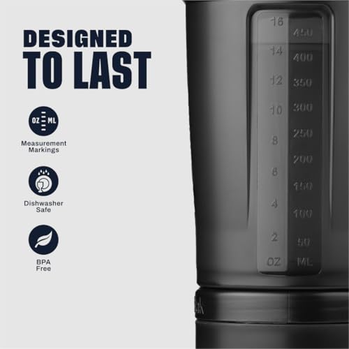 BlenderBottle Shaker Bottle with Pill Organizer and Storage for Protein Powder, Classic V2 ProStak System, 22-Ounce, Midnight Black - color: Midnight Black
