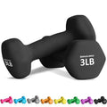 Balelinko Home Gym Equipment Workouts Strength Training Weight Loss Pilates Weights Yoga Sets Weights for Women, Men, Seniors and Youth - color: Black, style: 3 LB, Pair