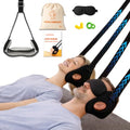 Durchbruch Neck Stretcher Hammock for Neck Pain Relief & Tension, 3-Level Adjustable Cervical Traction Device with Removable Cushions, Silicone Protectors, Eye Mask, Earplugs & Storage Bag