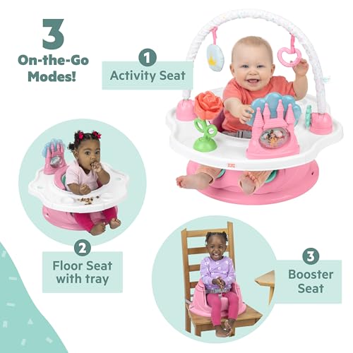 Bright Starts Disney Princess SuperSeat, Fun Baby Seat for Sitting Up, Playtime, and Meals, Ages 4 Months to 4 Years, Pink - color: Princess